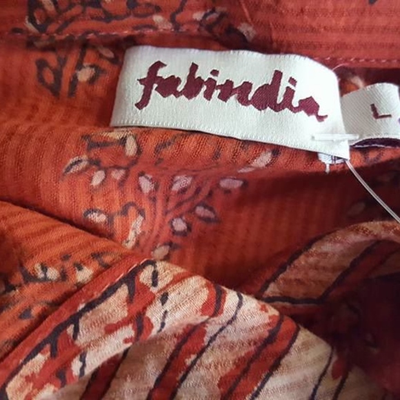 Maahi Large Cotton Rust Shirt - Cotton - Picture 7 of 7